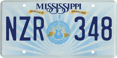 MS license plate NZR348