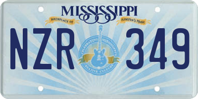 MS license plate NZR349