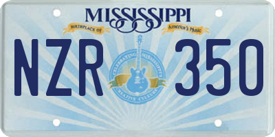 MS license plate NZR350