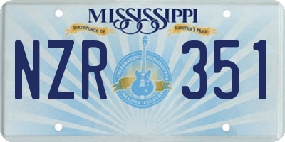 MS license plate NZR351