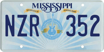 MS license plate NZR352