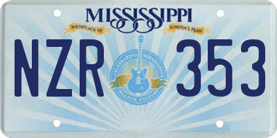 MS license plate NZR353
