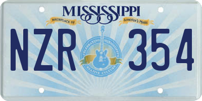 MS license plate NZR354