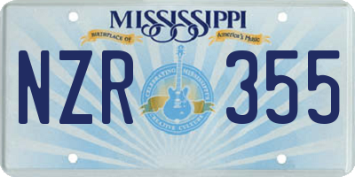 MS license plate NZR355