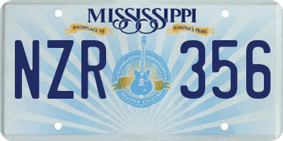 MS license plate NZR356