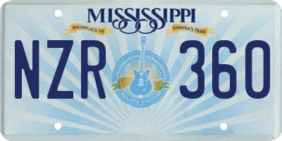 MS license plate NZR360