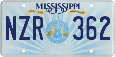 MS license plate NZR362