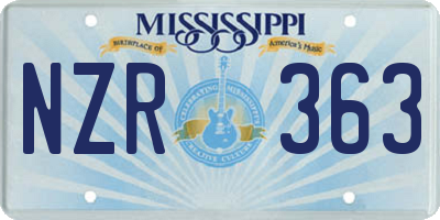 MS license plate NZR363