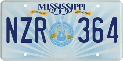 MS license plate NZR364