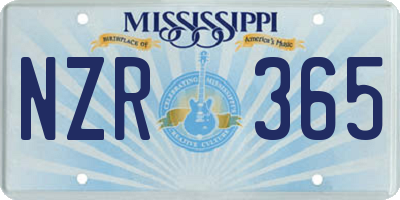 MS license plate NZR365