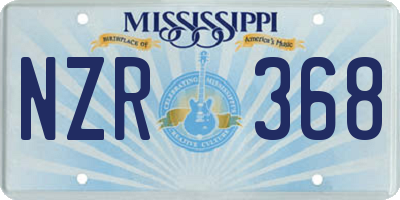 MS license plate NZR368