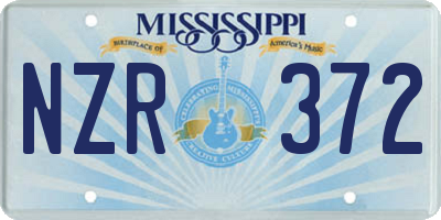 MS license plate NZR372