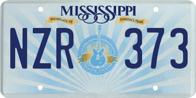 MS license plate NZR373