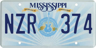 MS license plate NZR374