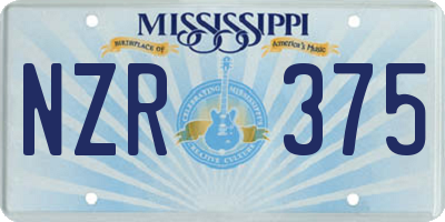 MS license plate NZR375