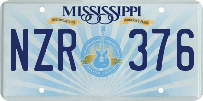 MS license plate NZR376
