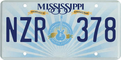 MS license plate NZR378