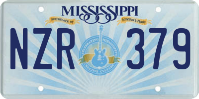MS license plate NZR379