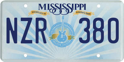 MS license plate NZR380