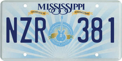 MS license plate NZR381