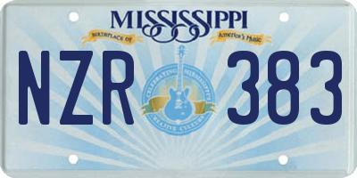 MS license plate NZR383