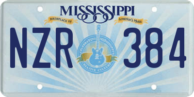 MS license plate NZR384