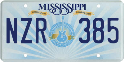 MS license plate NZR385