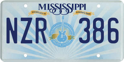 MS license plate NZR386