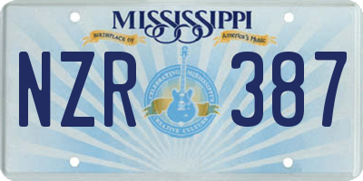MS license plate NZR387