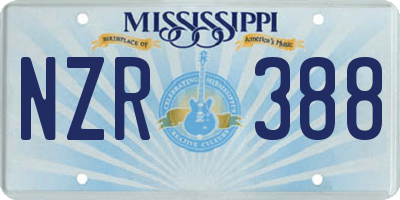 MS license plate NZR388