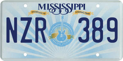 MS license plate NZR389