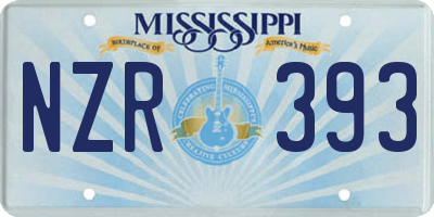 MS license plate NZR393