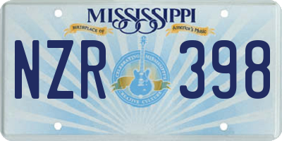 MS license plate NZR398