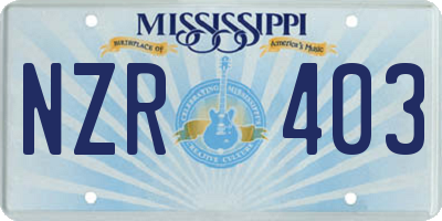 MS license plate NZR403