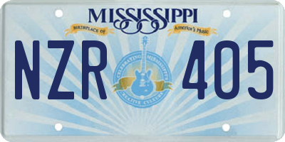MS license plate NZR405