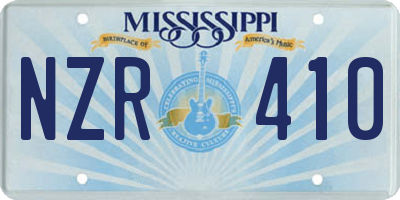MS license plate NZR410