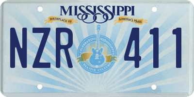 MS license plate NZR411