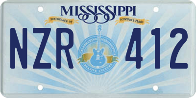 MS license plate NZR412