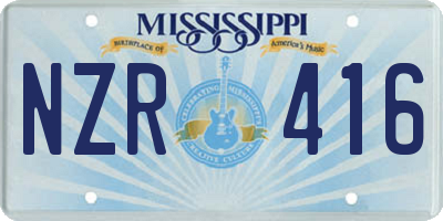 MS license plate NZR416