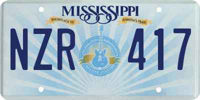 MS license plate NZR417