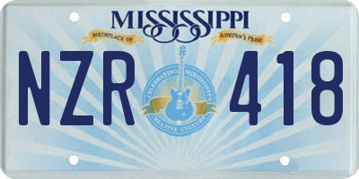 MS license plate NZR418