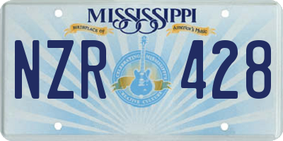 MS license plate NZR428