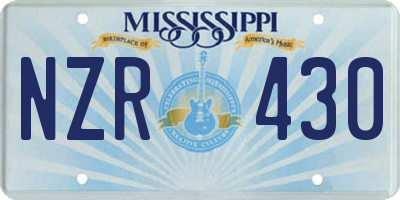 MS license plate NZR430