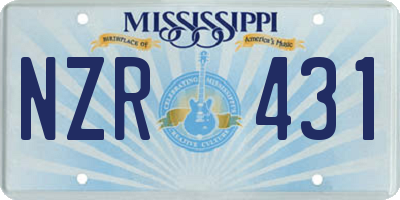 MS license plate NZR431