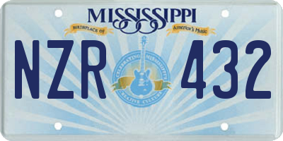 MS license plate NZR432
