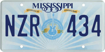 MS license plate NZR434