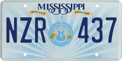 MS license plate NZR437