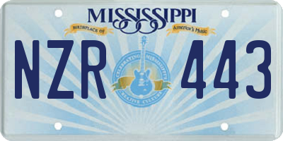 MS license plate NZR443