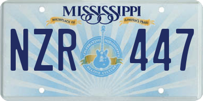 MS license plate NZR447