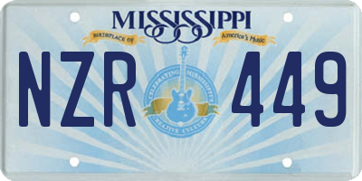 MS license plate NZR449